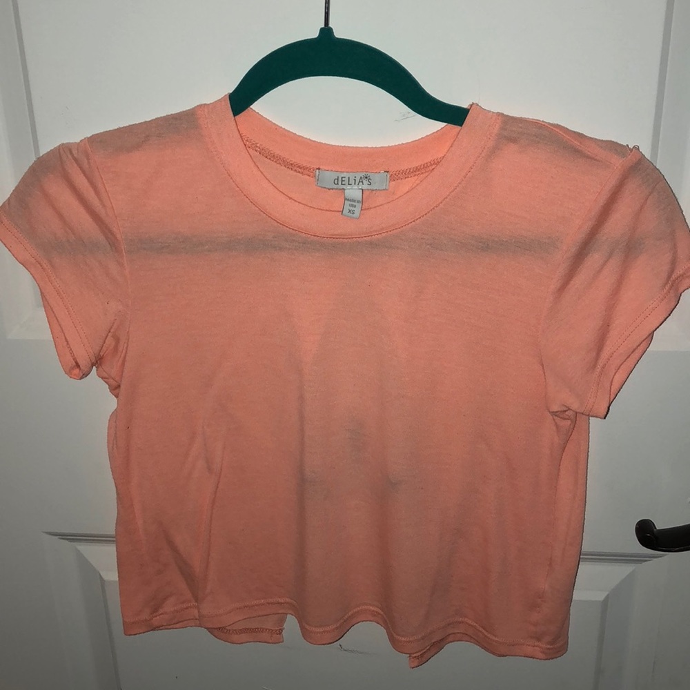 Neon Orange Delia’s Crop Top